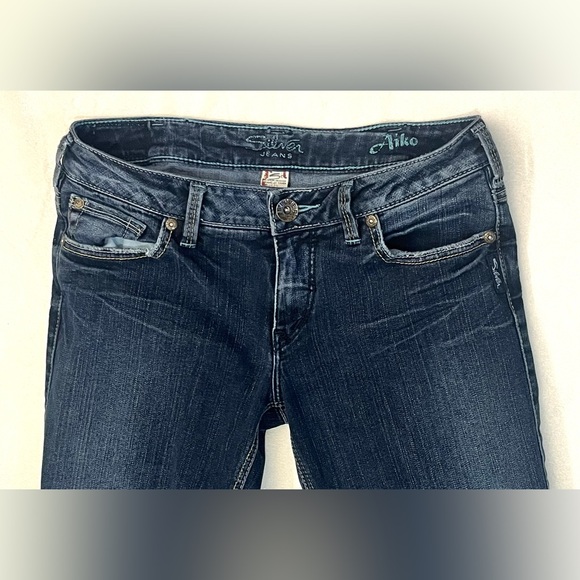 Silver Jeans Aiko Style Dark Blue Denim Boot Cut Women's Jeans Sz 30x35 - Picture 2 of 16